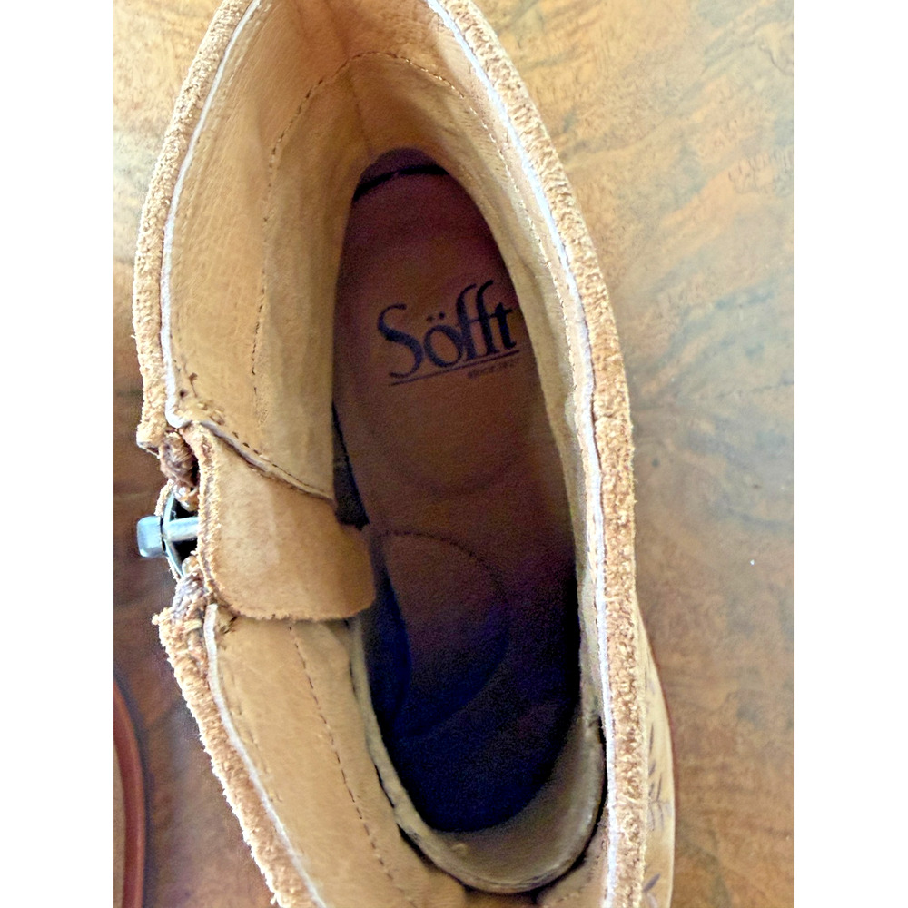 NIB Sofft Sophie Brown Suede Embroidered Western Ankle Boot Womens 7 #0304 - Picture 8 of 8